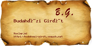 Budaházi Girót névjegykártya